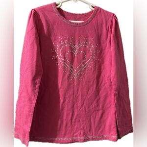 EXTREMELY ME! Girls Pink Sequin Heart Long Sleeve Shirt - Size 6X